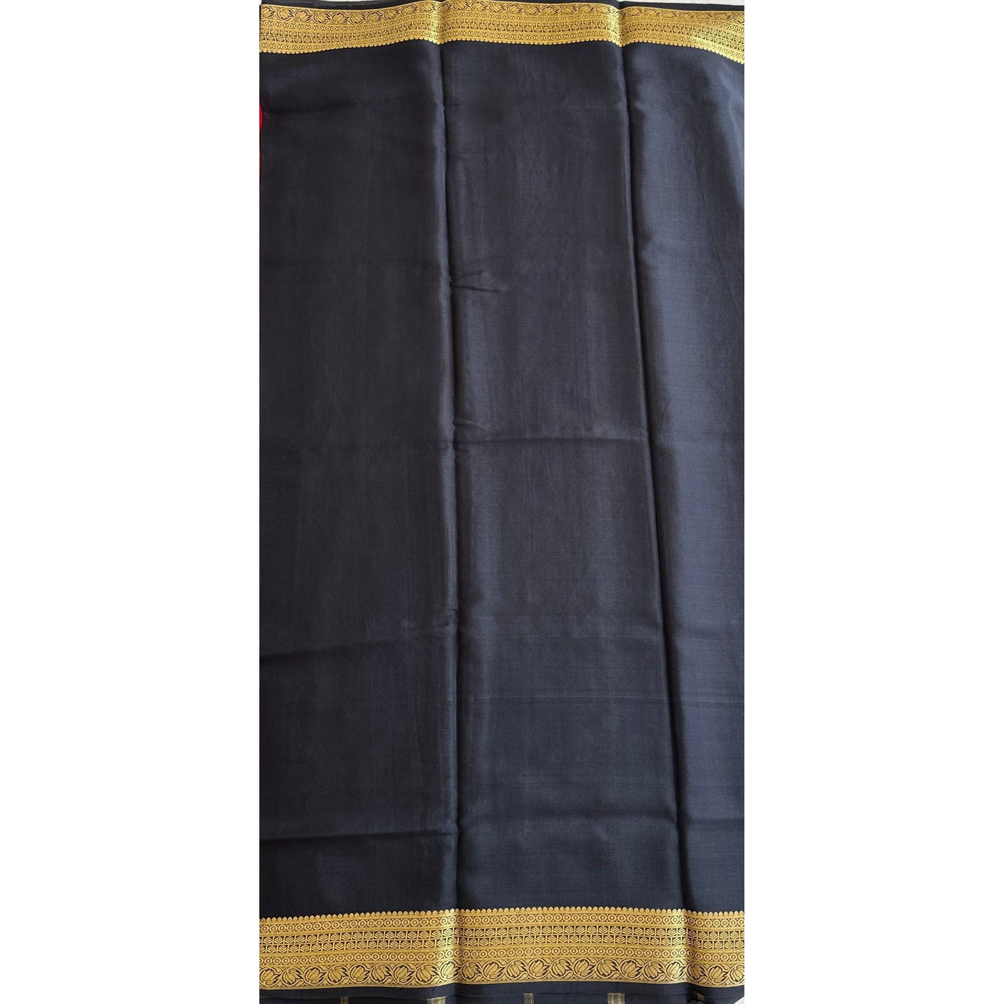 Checkered Style - Red & Black Silk Saree