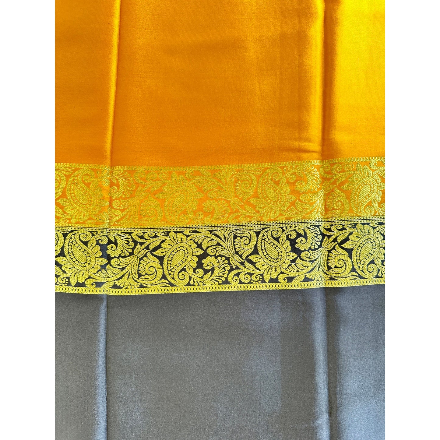 Half & Half Style - Pure Mysore Crepe Silk Saree