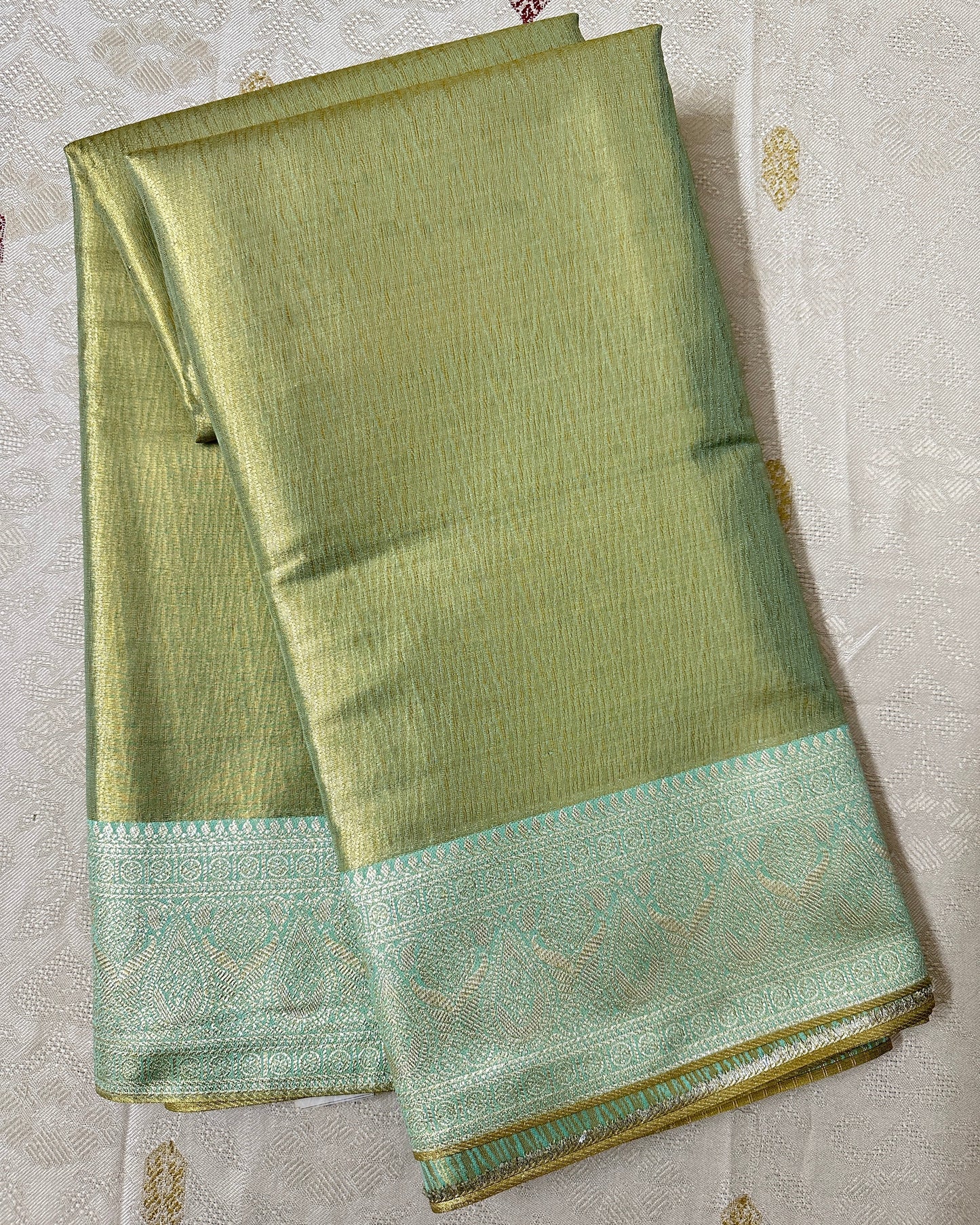 Pastel Green - Semi Tissue Silk Saree