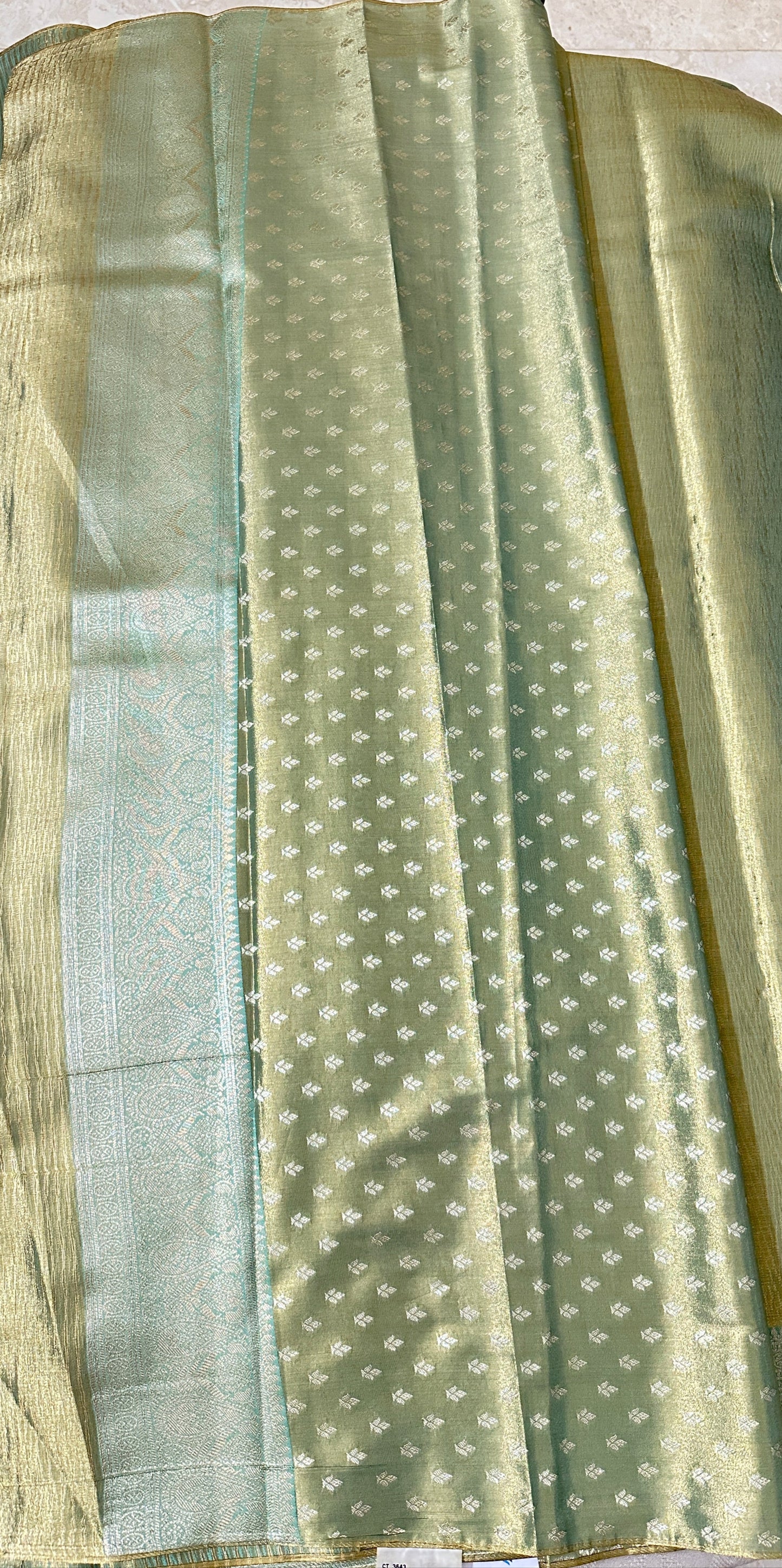 Pastel Green - Semi Tissue Silk Saree