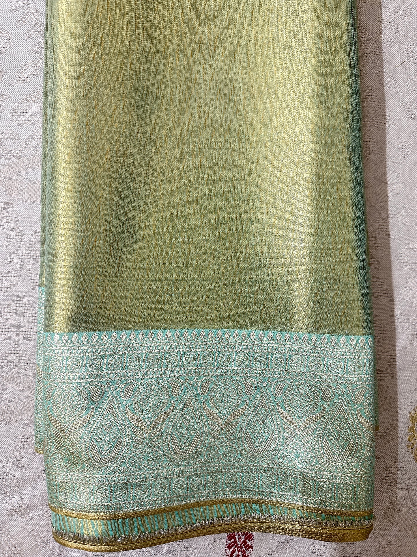 Pastel Green - Semi Tissue Silk Saree