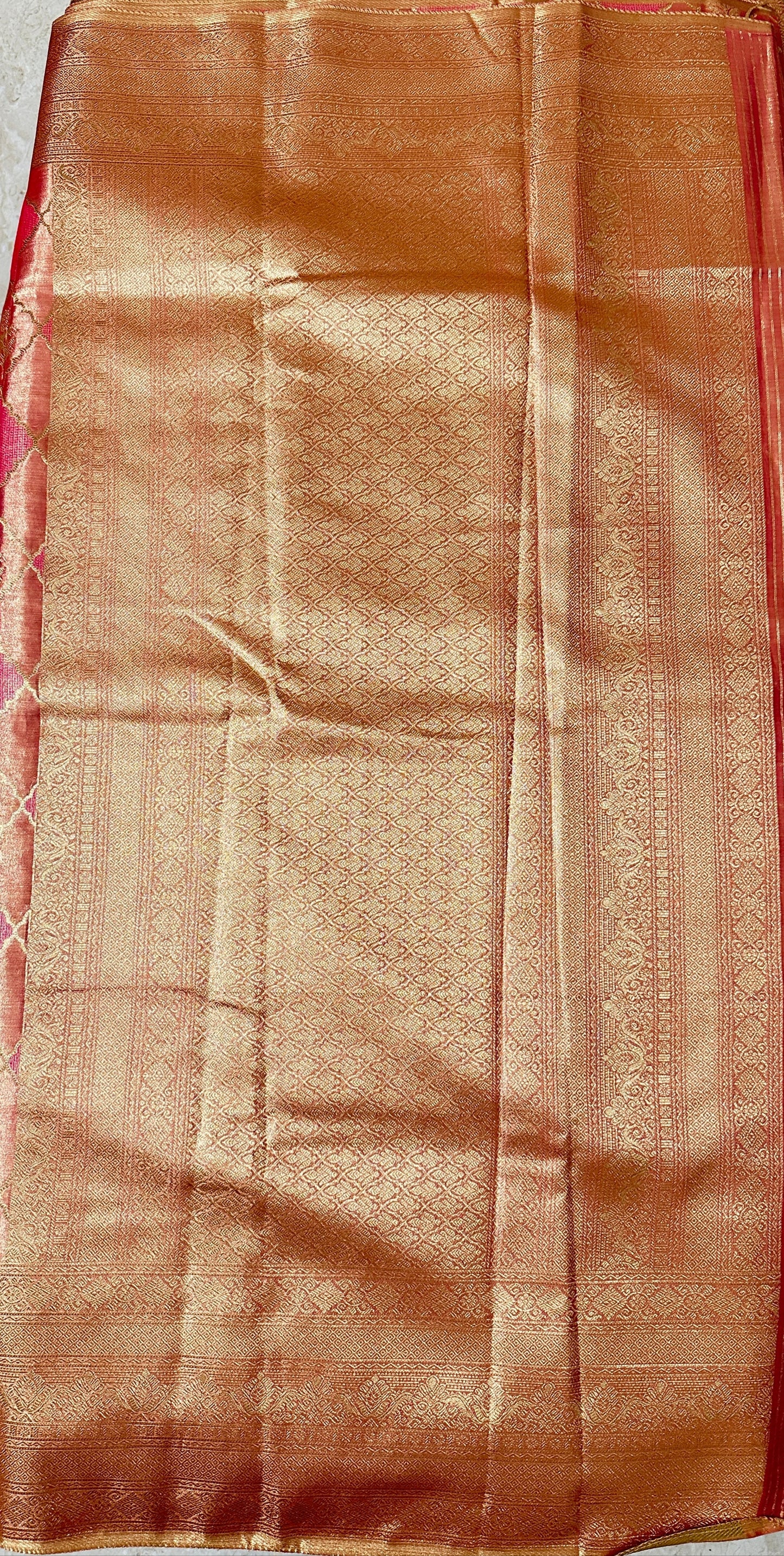 Pink Brocade - Semi Tissue Silk Saree